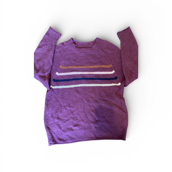 Sonoma Sweaters - Boho Chunky oversized sweater with multi-colored stripes